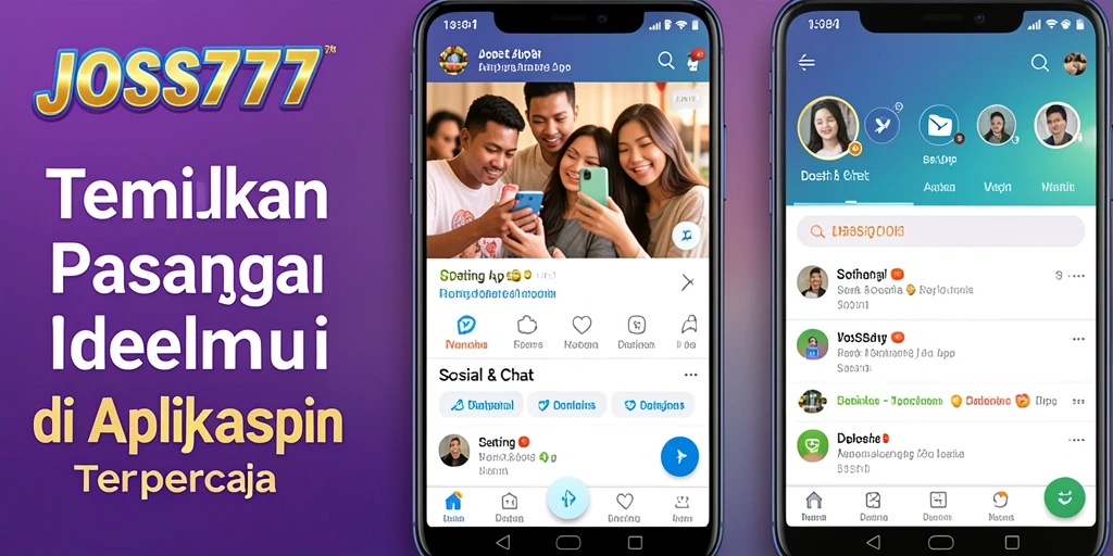 Antarmuka utama JOSS777 dengan fitur pencarian kencan yang intuitif.