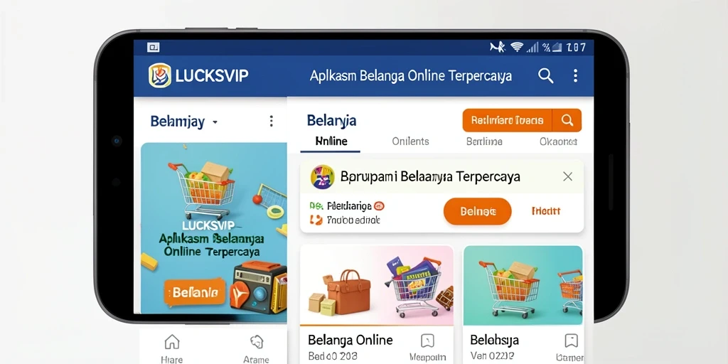 Tampilan antarmuka pengguna aplikasi LUCKSVIP untuk belanja online.