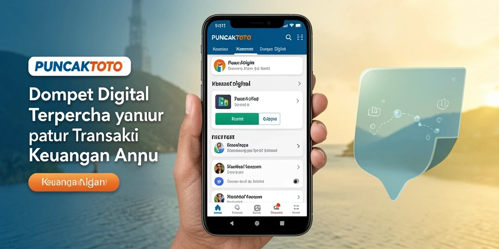 Tampilan antarmuka aplikasi Dompet Digital PUNCAKTOTO yang modern.