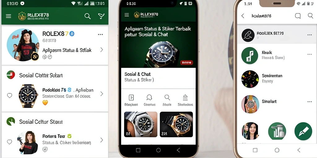 Antarmuka ROLEX878 menampilkan berbagai stiker kreatif yang dapat digunakan.
